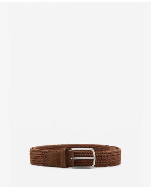 Mango Brown Braided Elastic Belt for men