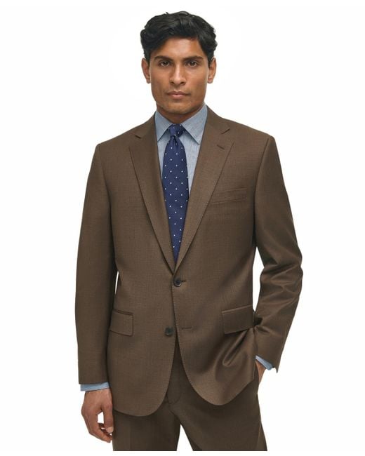 Brooks Brothers Brown Classic-fit Wool-blend Suit Jacket for men