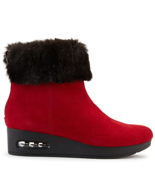 DKNY Abri Booties in Red/ Black (Red 