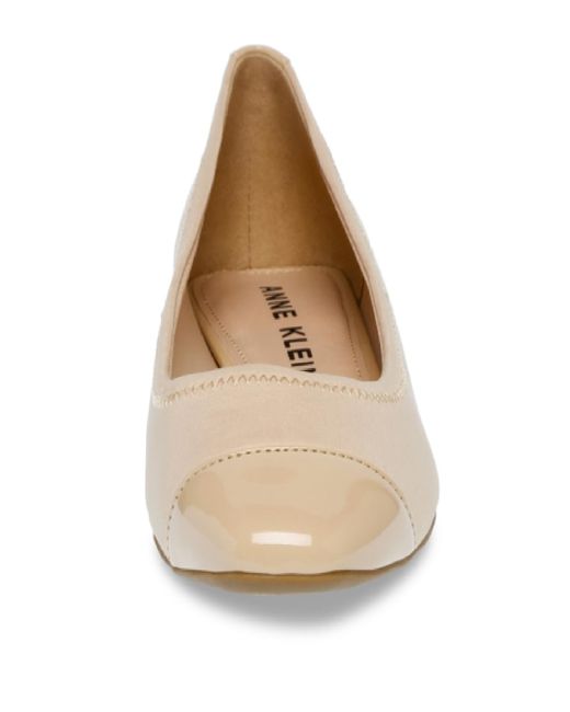 Anne Klein White Carlie Almond Toe Ballet Flats