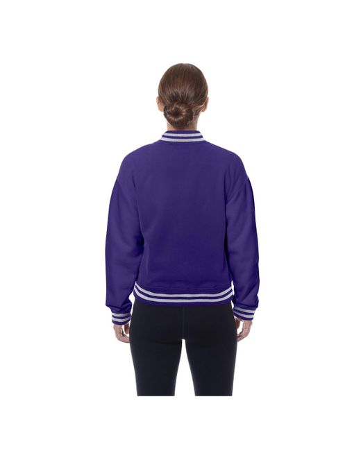 KTZ Blue Minnesota Vikings Throwback Fleece Full-snap Jacket