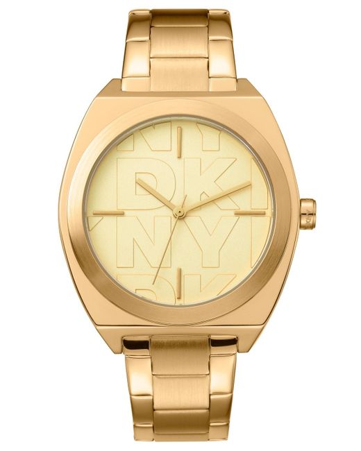 DKNY Metallic Broadway Maxi -tone Stainless Steel Bracelet Watch