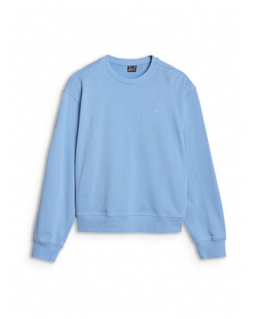 4F Blue Pullover Basic Sweatshirt Without Hood