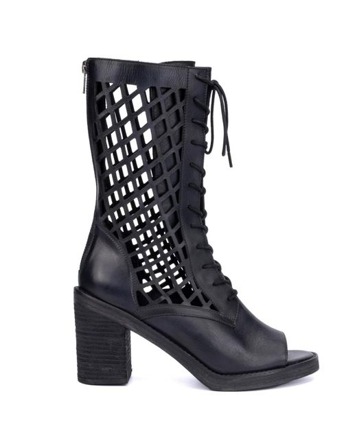 Vintage Foundry Black Normandy Open Toe Boot