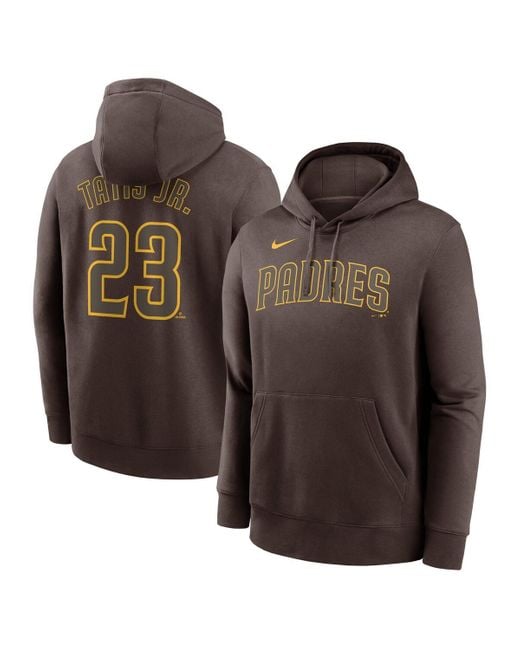 Nike Brown Fernando Tatis Jr. San Diego Padres Player Name Number Club Fleece Pullover Hoodie for men