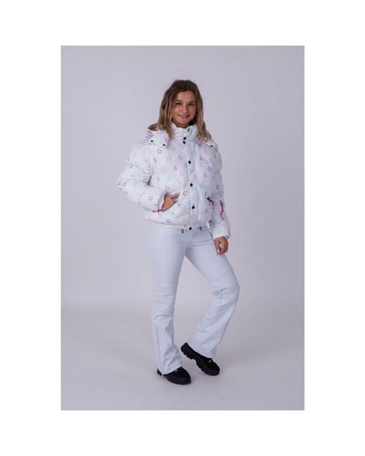 OOSC White Print Chic Puffer Jacket