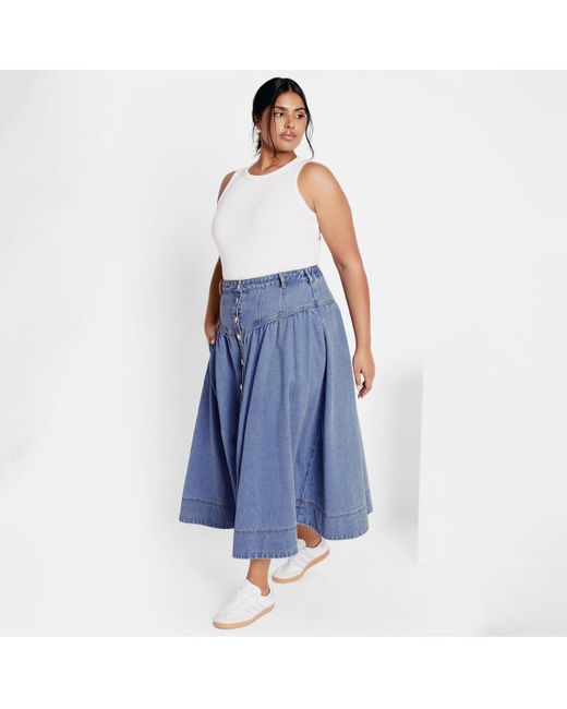 City Chic Blue Plus Size Ari Denim Skirt