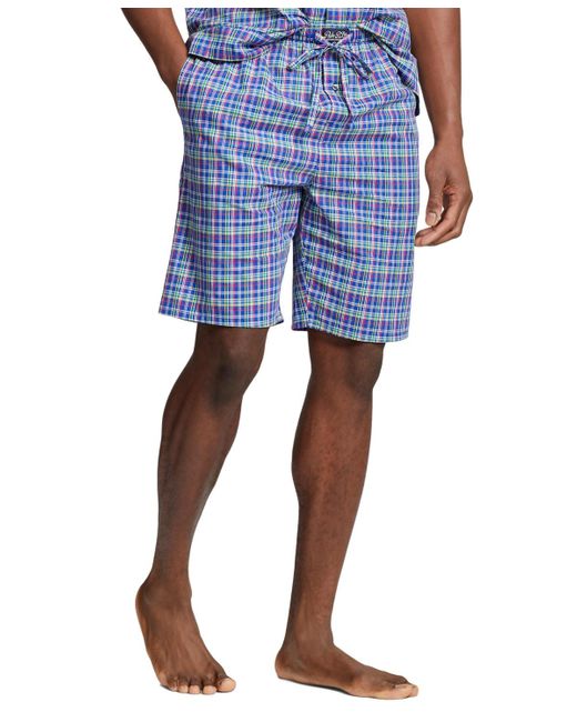 Polo Ralph Lauren Blue Cotton Woven Sleep Shorts for men
