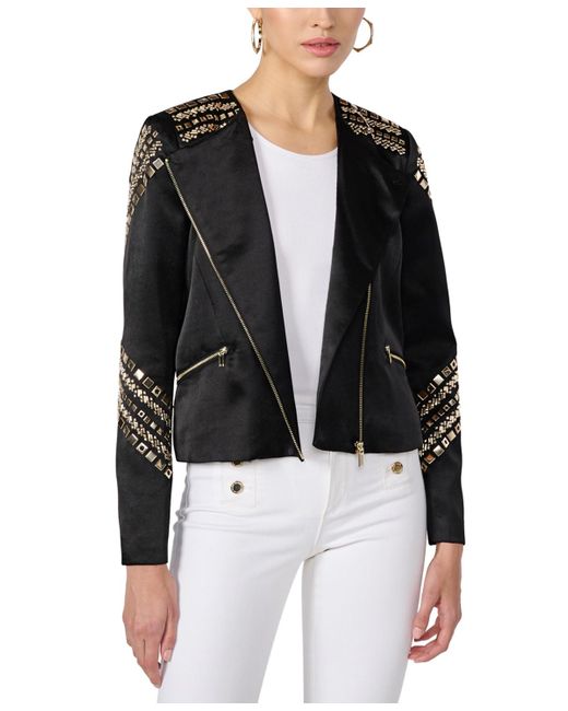 Karl Lagerfeld Black Studded Zipper Jacket