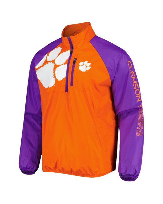 G-III 4Her by Carl Banks Orange Clemson Tigers Point Guard Raglan Half-zip Jacket for men