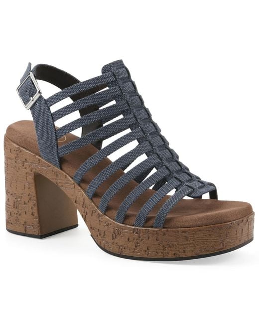 White Mountain Brown Barbea Platform Sandal