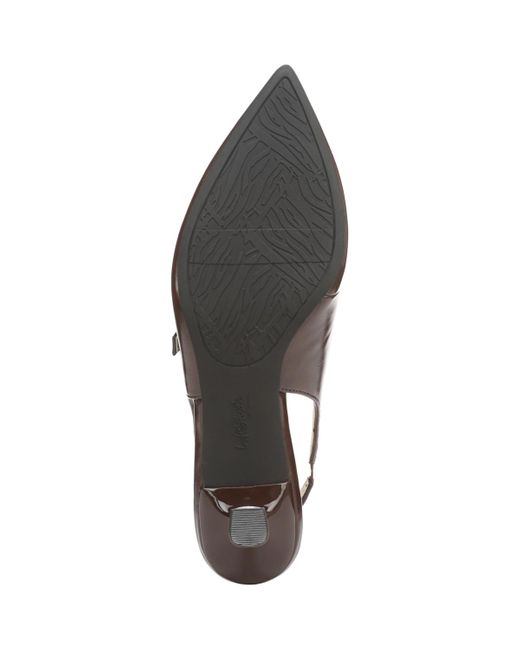 LifeStride Brown Marilyn Pointed Toe Kitten Heel Slingback Pumps