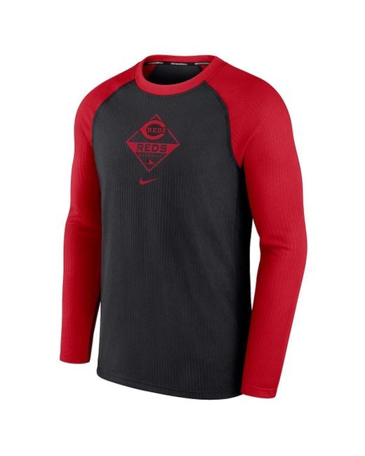 Men's Nike Red St. Louis Cardinals AC Breathe Long Sleeve Performance T- Shirt