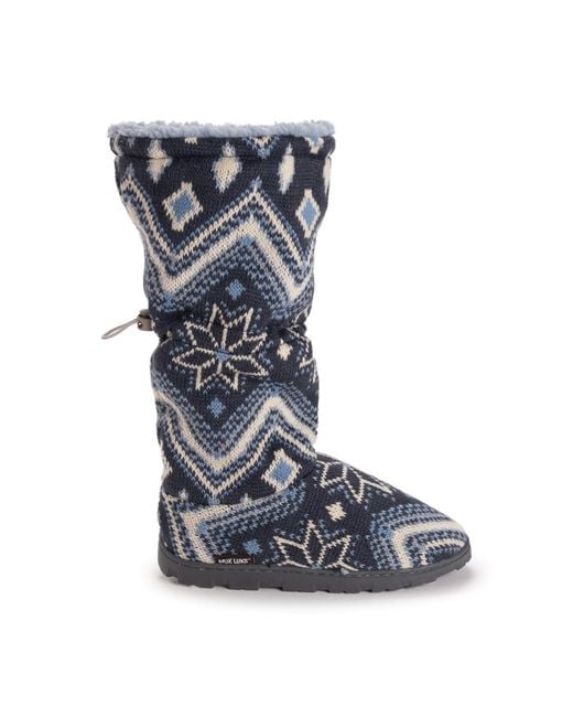 Muk Luks Blue Tabbi toggle Slipper
