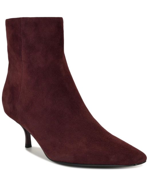 Nine West Purple Hermena Kitten Heel Dress Booties