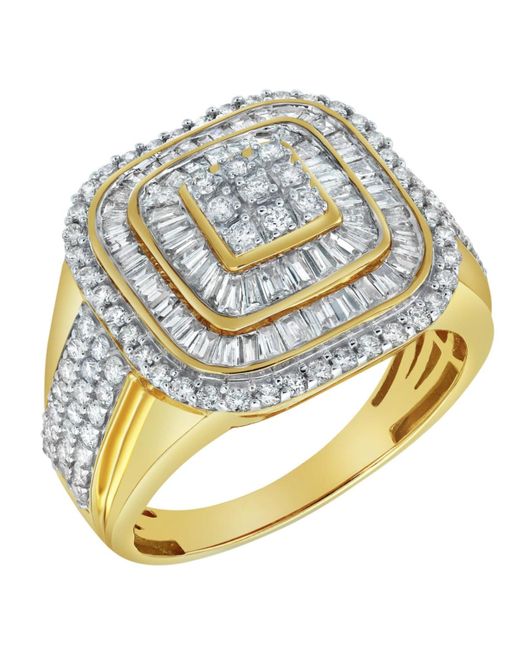 LuvMyJewelry Metallic Street King Natural Certified Diamond 1.91 Cttw Tapered Baguette Cut 14k Gold Statement Ring for men