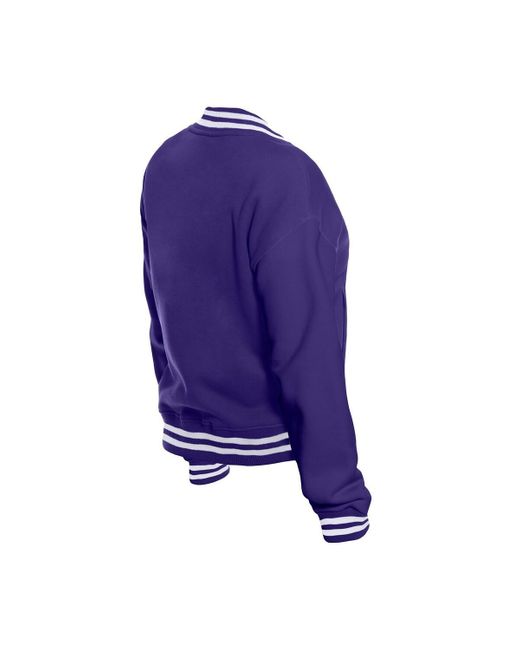 KTZ Blue Minnesota Vikings Throwback Fleece Full-snap Jacket