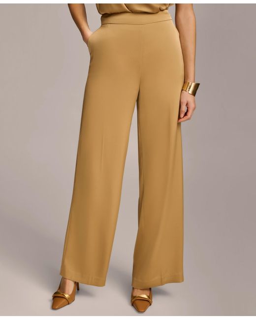 Donna Karan Natural Satin Wide-leg Pants