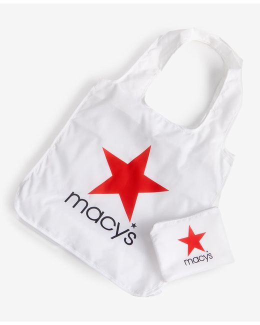 Macy's White Star Printed Foldable Bag