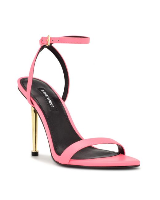 Nine West Reina Almond Toe Stiletto Dress Sandals in Pink | Lyst