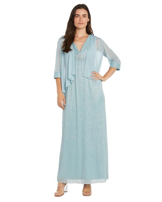 R & M Richards Blue 2-pc. Jacket & Gown Set