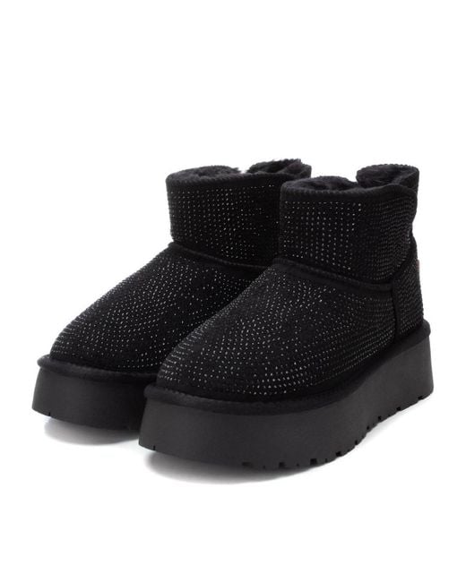 Xti Black Winter Suede Booties By