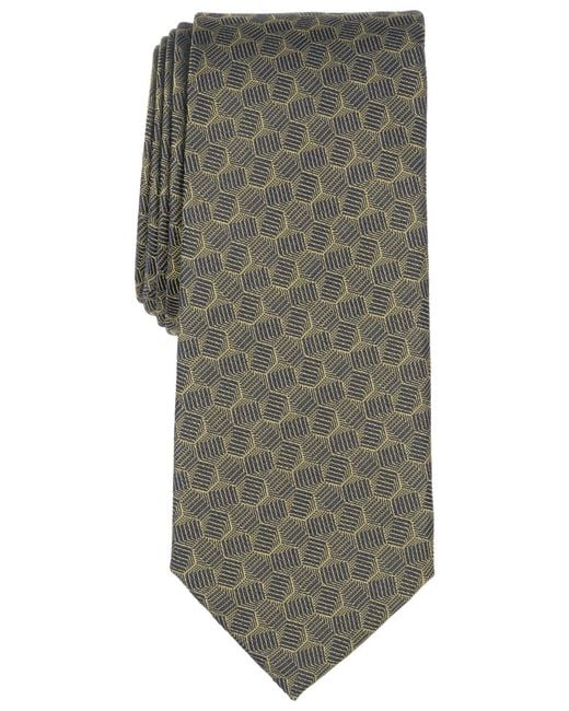 Alfani Gray Marigold Geo-pattern Tie for men