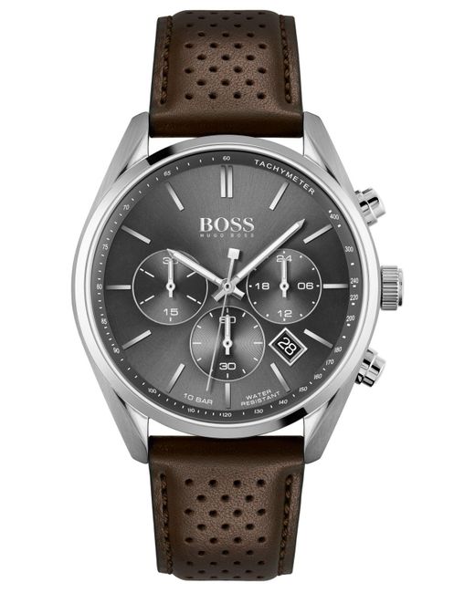 hugo boss leather strap watch