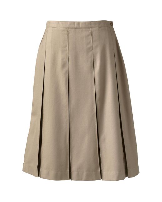 Lands' End Natural School Uniform Box Pleat Skirt Below The Knee