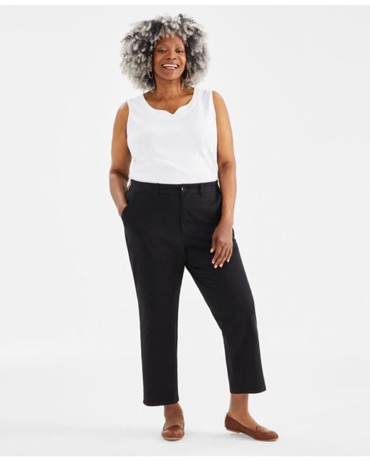 Style & Co. Black Plus Size Classic Chino Pants