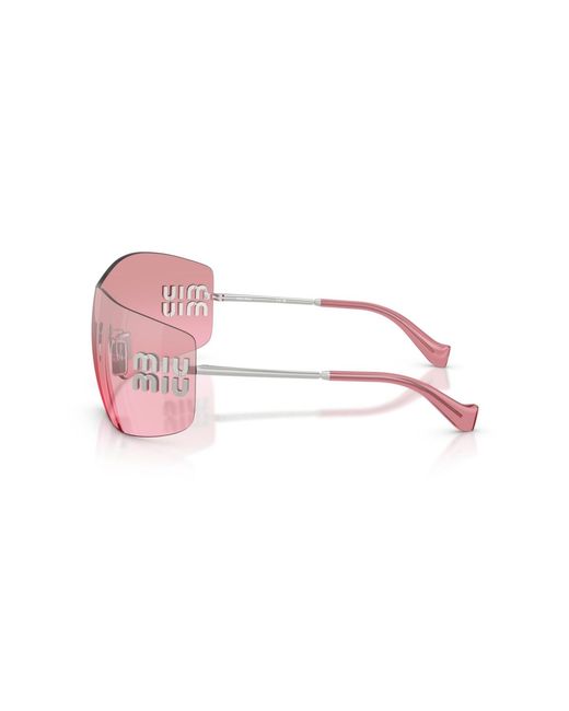 Miu Miu Pink Rectangle Sunglasses