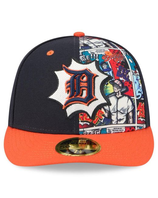 KTZ Blue Navy/orange Detroit Tigers 2025 Mlb Diamond Hero Edition Low Profile 59fifty Fitted Hat for men
