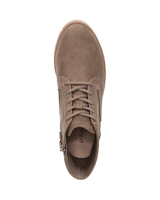 Dr. Scholls Brown Northstar Round Toe Lace Up Short Boots