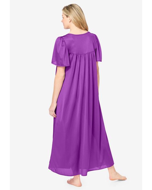 Only Necessities Women's Plus Size 2-Pack Long Silky Nightgown Pajamas - Size 1X (Fits 22-24)