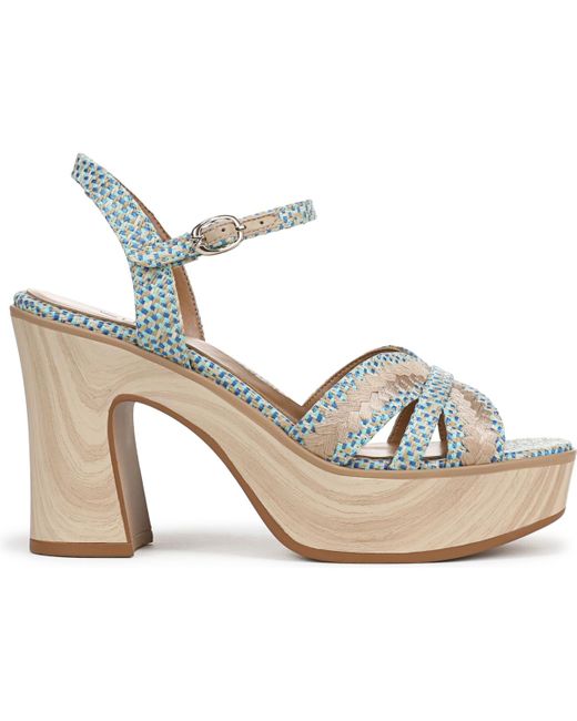 Naturalizer Metallic Katalina Block Heel Square Toe Platform Sandals