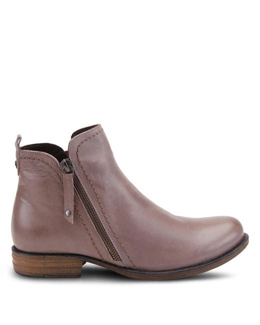 Spring Step Brown Oziel Leather Bootie