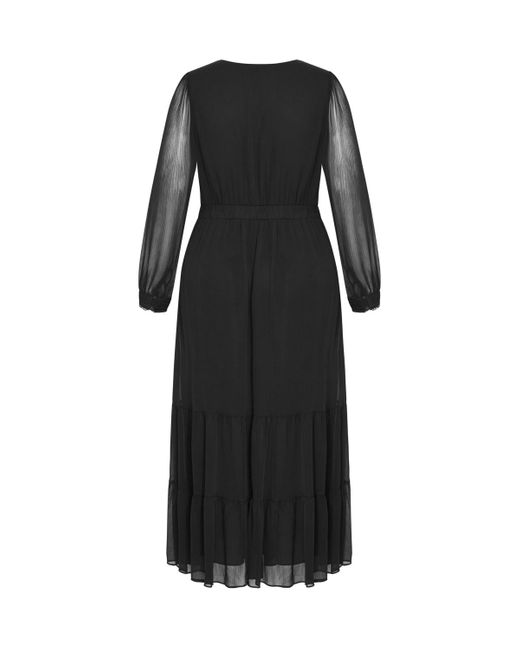 City Chic Women's Black Kianna Long Sleeve Maxi Dress -  www.eharrisgallery.com