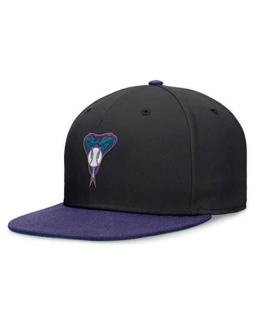 Nike Blue Black/purple Arizona Diamondbacks Rewind Cooperstown True Performance Fitted Hat for men