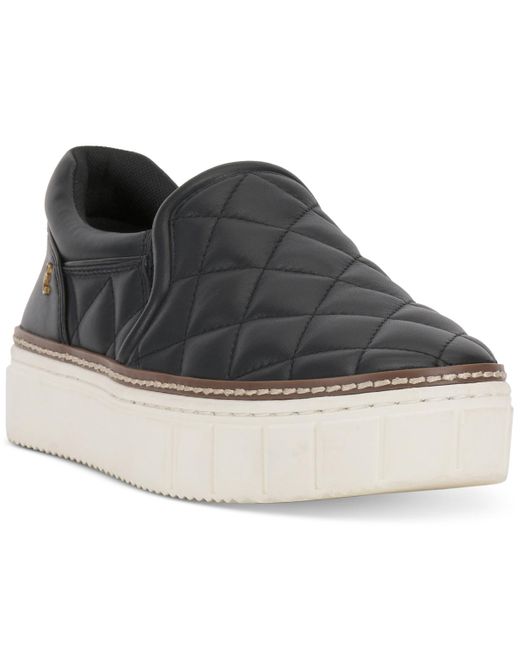 Vince Camuto Black Romie Quilted Slip-on Platform Sneakers