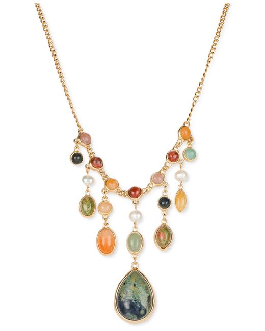 Patricia Nash Gold-tone Mixed Stone & Freshwater Pearl Statement ...