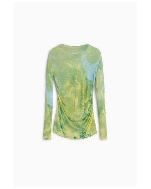 Desigual Green Watercolor Draped Fine Sweater