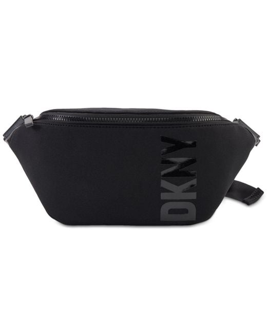DKNY Tilly Logo Ziptop Sling Bag in Black Lyst