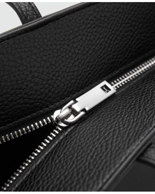 Mango Black Double Handle Shopper Bag