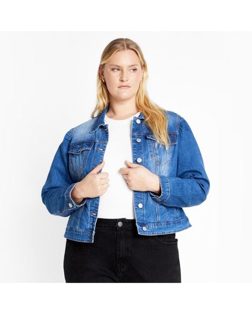 City Chic Blue Plus Size Kira Denim Jacket