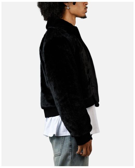 MNML Black Night Wolf Faux Jacket for men