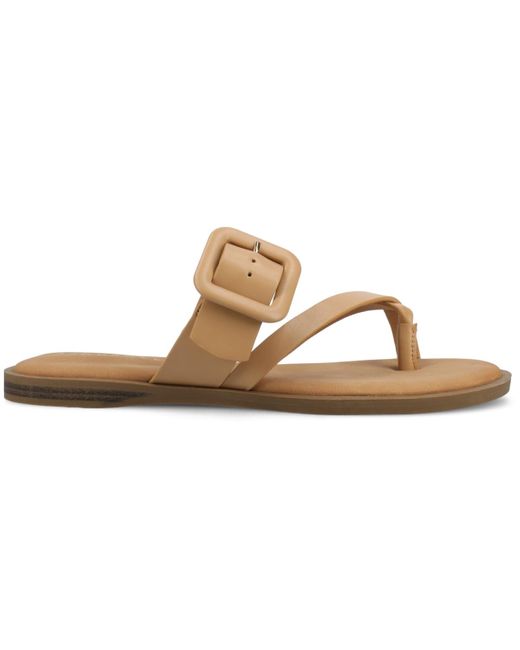 Journee Collection White Layra Strappy Buckle Flat Sandals