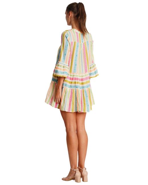 La Moda Clothing Multicolor Calypso Striped Kaftan