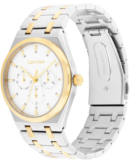 Calvin Klein Metallic Ck Motion Two Tone Stainless Steel Bracelet Watch 39mm for men