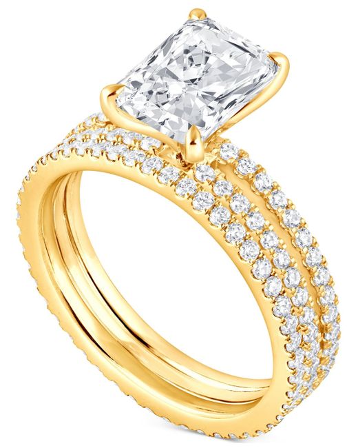 Badgley Mischka Metallic Certified Lab Grown Diamond Radiant Bridal Set (3 Ct. T.w.