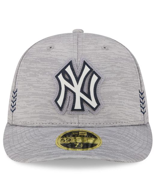 KTZ Gray New York Yankees 2024 Clubhouse Low Profile 59fifty Fitted Hat for men